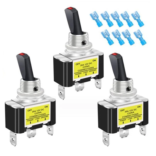 Interruttore interruttore a scatto applicazione elettrica auto SPST 12 V 3 pin terminale