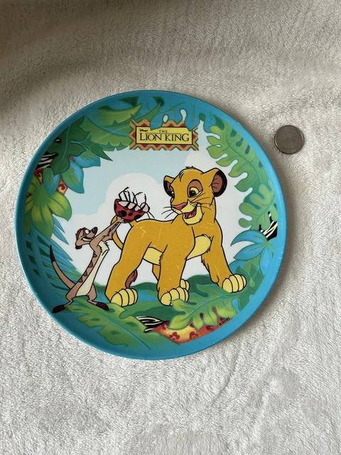 Plato vintage de plástico melamina de 8" de Disney's El Rey León diseños Simba Zak