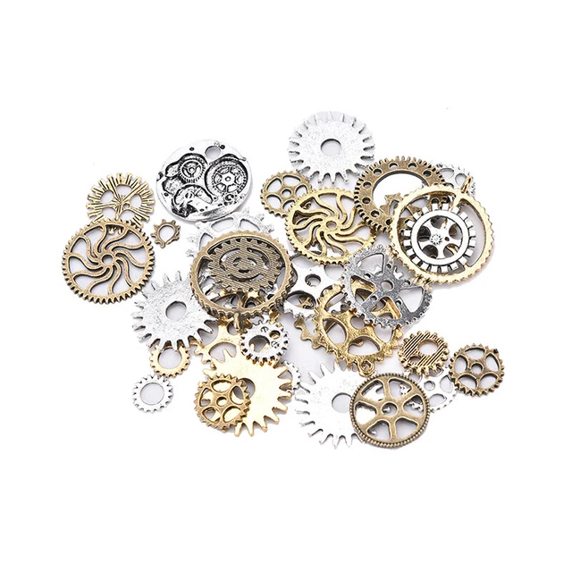 50g Watch Parts STEAMPUNK CYBERPUNNK COGS GEARS DIY JEWELRY CRAFT FY