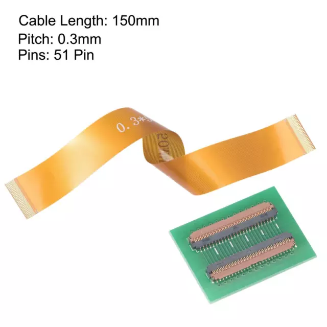 Flexible Flat Ribbon Cable with Extension Connector 0.3mm Pitch 51 Pin 150mm Set 2