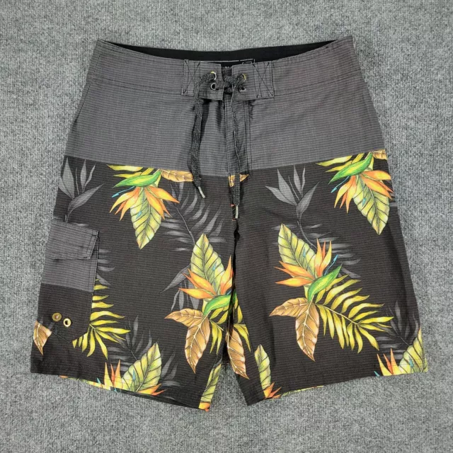 Ocean Current Board Shorts Men's Size 32 Black Swim Surf Drawstring Pockets Logo