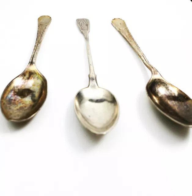 Antique Spoons Pre-Revolution Russian Moscow Engraved & 2 Henry Wigfull 1915