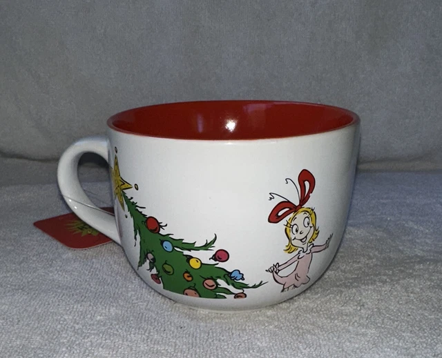 DR SEUSS THE Grinch, Max & Cindy Lou Who Ceramic Christmas Cup Mug Red ...
