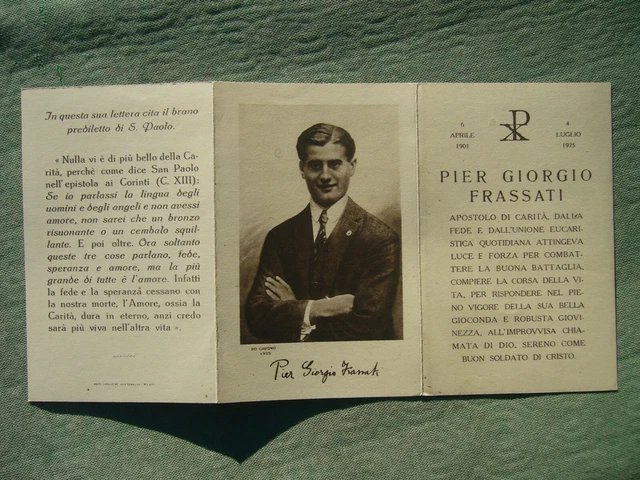 Santino Originale 1925 Pier Giorgio Frassati A 6 Facciate