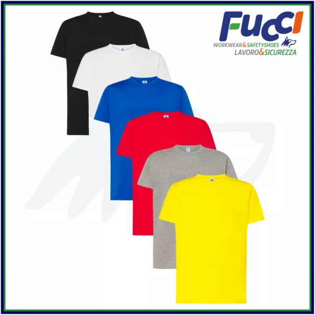 T-SHIRT UOMO MANICA CORTA DA LAVORO JHK MAGLIETTE 100% Cotone DA XS a 5XL