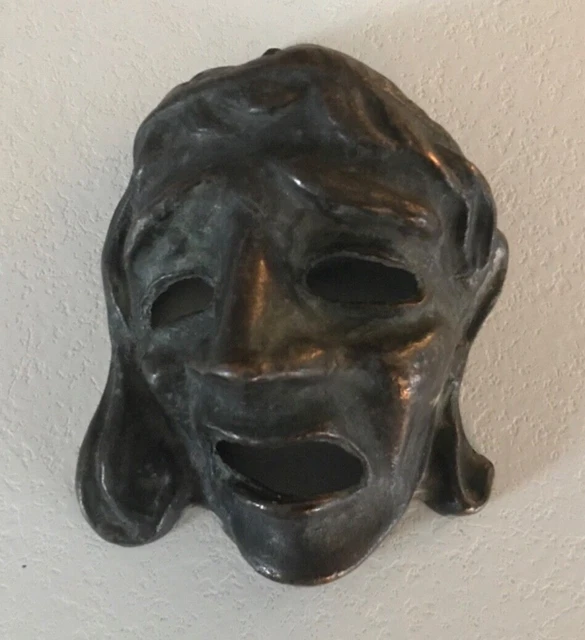 Ancien Masque En Bronze A Suspendre