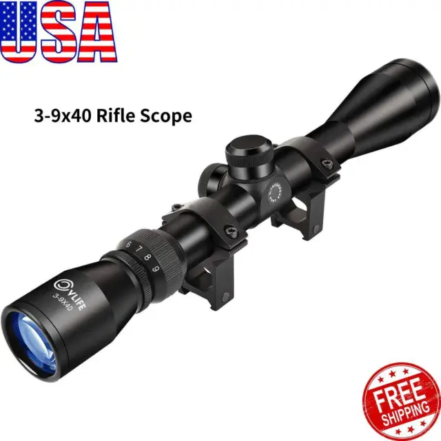 CVLIFE 3-9x40 Rifle Scope Crosshair Optics Reticle Air Sniper Hunting