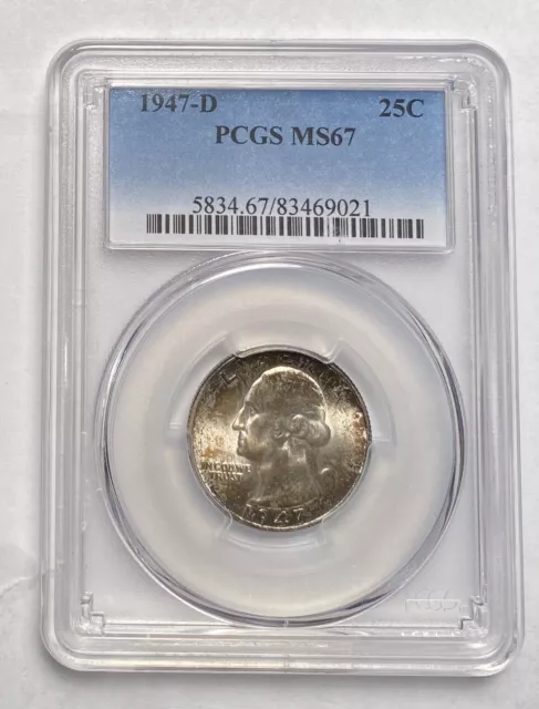 Quarter Dollars Silver Coinage 1947 D PCGS MS-67