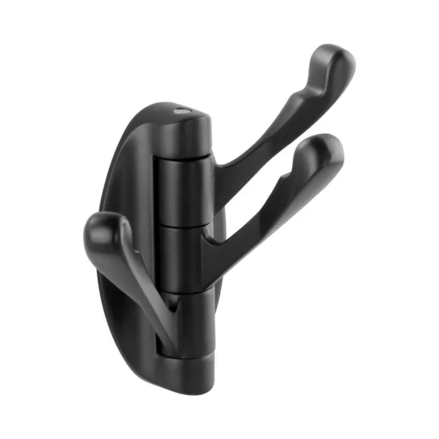 Matte Black Swivel Towel Hook Coat Hanger with Three Rotating Arms  Bathroom