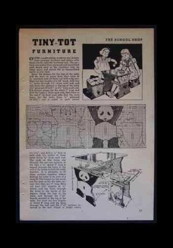 Mesa de juego para niños Panda 1941 cómo construir planos