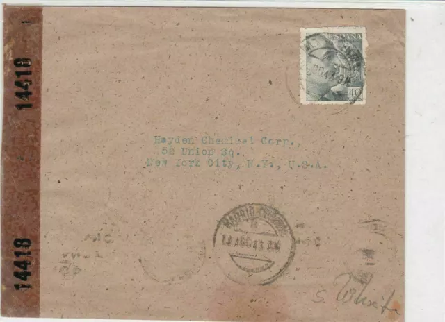 spain  1943 censor stamps cover ref 19325