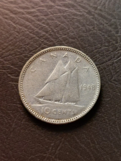 Canada 10 Cent 1948 George VI Canadian Silver Dime Ten Cents Coin