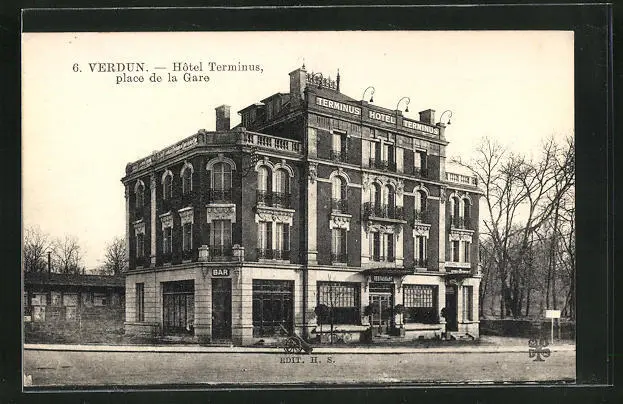 CPA Verdun, Hotel Terminus, place de la Gare