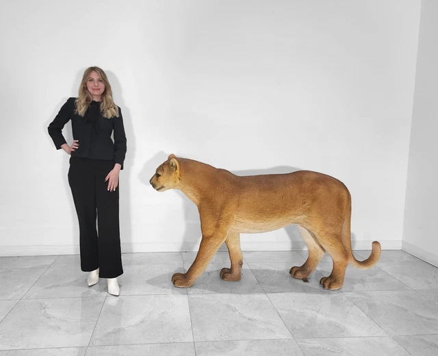Large Cougar Statue - Life Size Cougar Statue - Cougar Sculpture