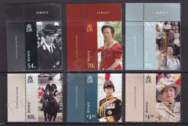 Jersey Used Cto Stamp Set 2020 Princess Anne 70Th Birthday Sg 2475-2480