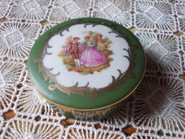 Boîte à Bijoux En Porcelaine OC & CO - Motif Floral - Occasion Très Bon État