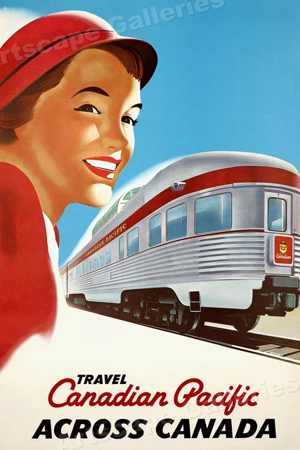 1940s Canadian Pacific Across Canada Vintage Style Travel Poster - 24x36