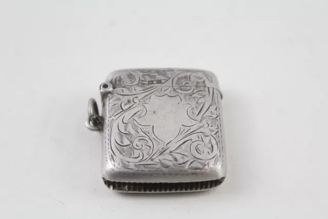 Silver Vesta Case Antique 1919 Birmingham Sterling Joseph Gloster (24g)