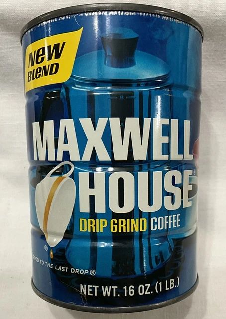 Vintage Maxwell House 1 pound Coffee Tin Can - Empty - No Lid  1lb Size Rare?