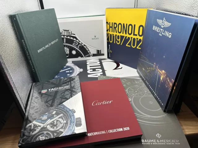 Lot of 9 Collection Hardcover Books/ Catalogs Watch Rolex, Breitling,Cartier ….