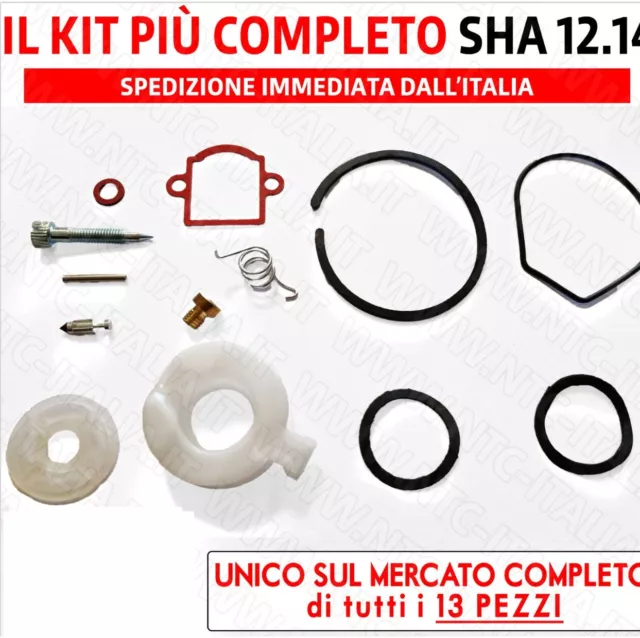 Kit Revisione 13 pezzi per DELL'ORTO SHA 14.12 15.15 Ciao Si Bravo Boxer Piaggio