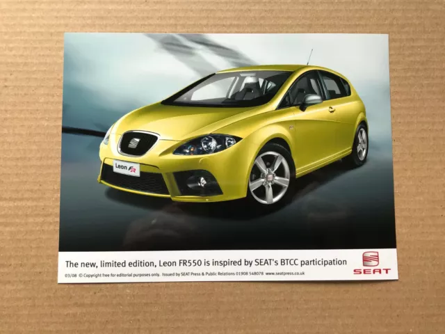 2008 SEAT Leon FR550 Limited Edition Press Photograph - BTCC