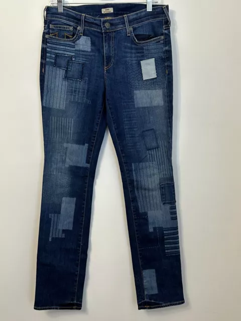 True Religion Women’s Patchwork Jeans Cora Mid Rise Straight Size 30