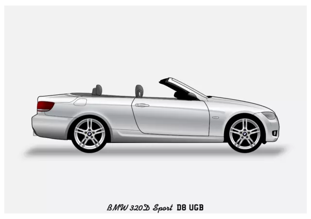 POSTER - BMW E93 3 SERIES - (A4 A3 A2 sizes) Art Print Car RENDER