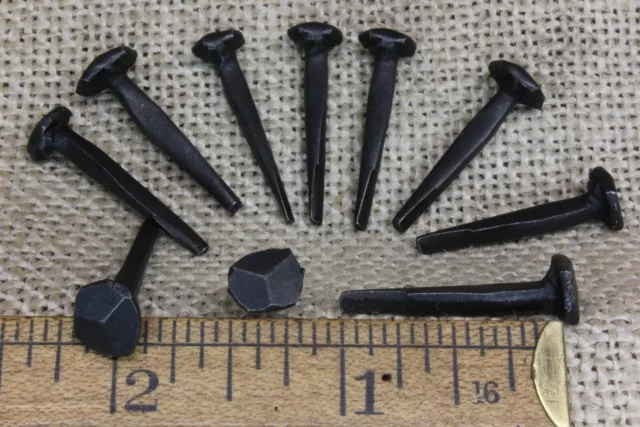 1" Rose head nails square wrought iron vintage rustic Decorative historic 2