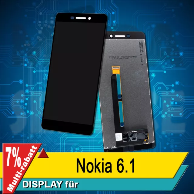 Display Für Nokia 6.1 Komplettes Bildschirm Lcd Touch Schwarz