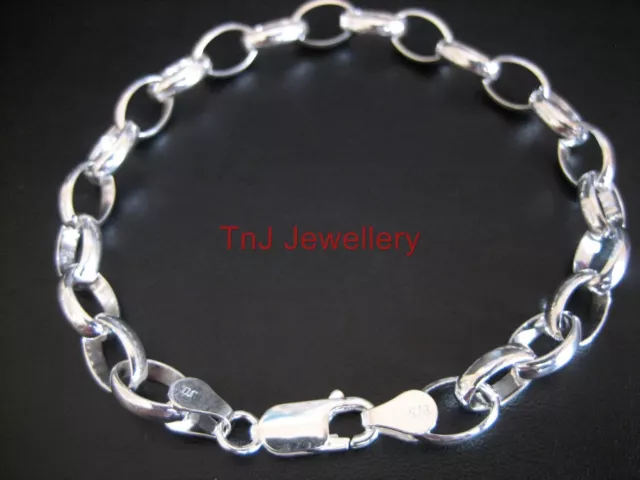 BRAND NEW Genuine Solid 925 Sterling Silver Oval Belcher Bracelet Best Quality