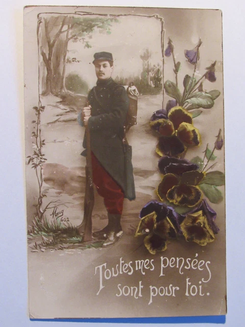 Wwi Cpa Carte Postale Patriotique Parole Correspondance De Poilu Guerre14/18