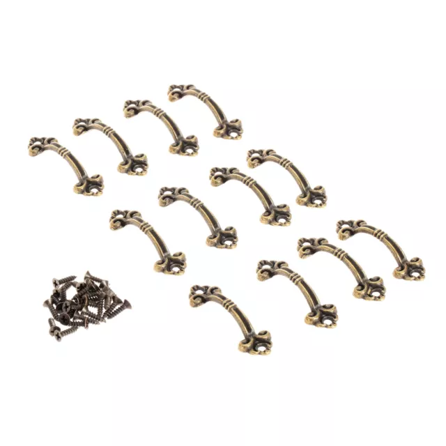 12Pcs Mini Jewelry Box Pull Knob Antique Brass Drawer Cabinet Handle Hardware