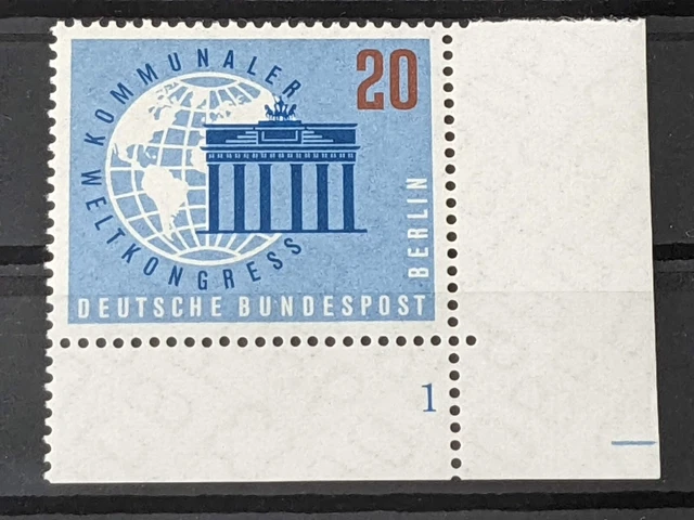 BERLIN Mi. 189 ** postfrisch ER 4 FN 1 Formnummer UR Bogen-Ecke rechts unten TOP