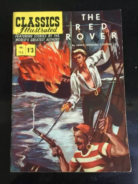 Classics Illustrated #114 The RED ROVER. J F Cooper. Rare UK British copy 1961!