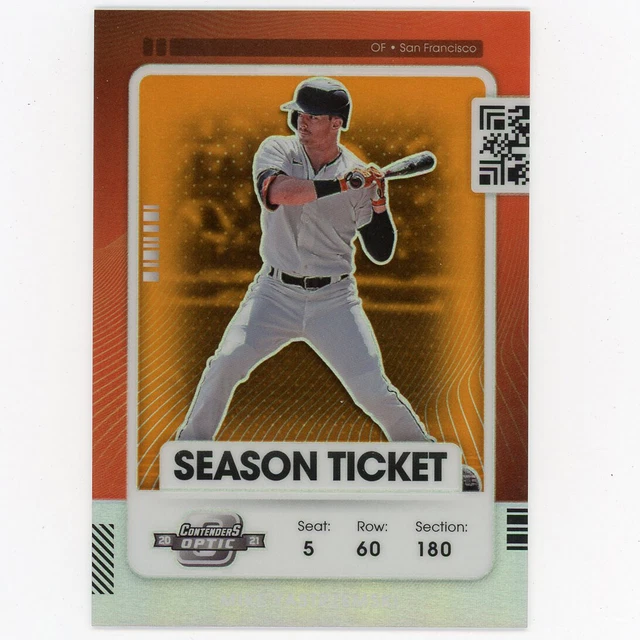 2021 Panini Contenders Optic Season Ticket Orange Prizm Mike Yastrzemski #21 /49