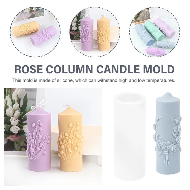 Carved Cylindrical Silicone Mold Scented Candle Mould GX DIY T Decoration I3B4