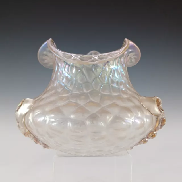 Kralik Art Nouveau Vintage Iridescent Glass 'Martelé' Vase