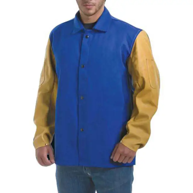 Tillman 9240 30" 9 oz. Blue Westex FR Cotton/Cowhide Welding Jacket 3X-Large