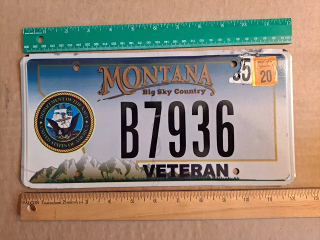 License Plate, Montana, Navy Veteran, B 7936