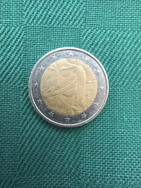 Frankreich, 2 Euro, Sondermünze, 25. Jahrestag Ruban Rose,  2017, Umlaufmünze