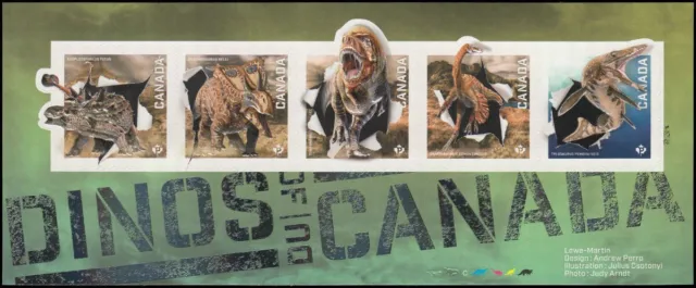 Canada Stamps Souvenir Sheet of 5 ,Dinos of Canada, #2823 MNH