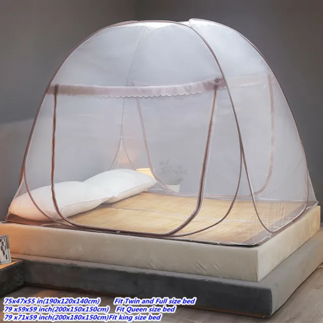 Pop Up Lit Moustiquaire Tente Avec Bas Insecte Écran Baldaquin Pli Décor Maison