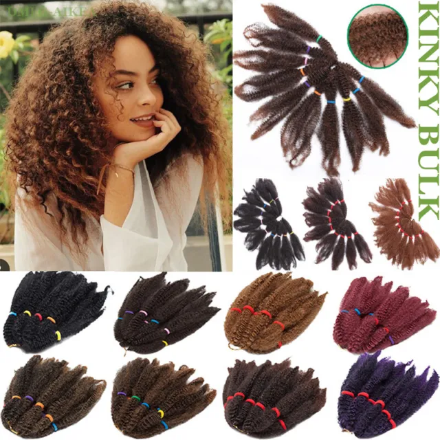 AFRO KINKY BULK Twist Crochet Braids Marley Braid Hair Extensions as Human  Curly £11.20 - PicClick UK