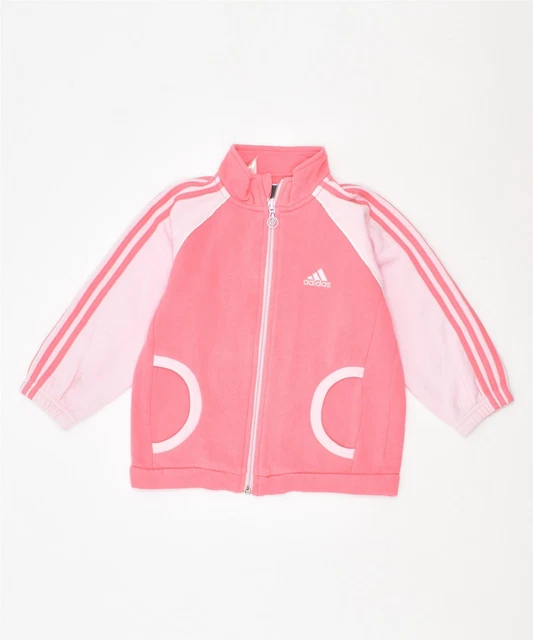 ADIDAS Girls Tracksuit Top Jacket 2-3 Years Pink PG20