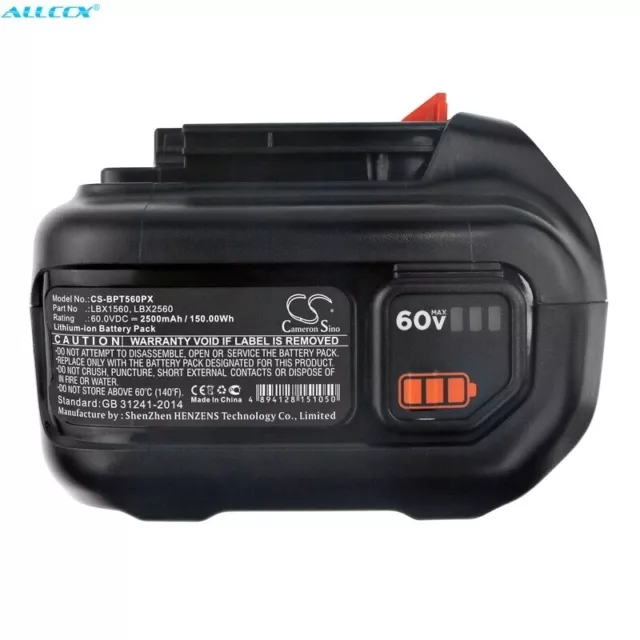 Cameron Sino 2500mAh Battery LBX1560 for Black&Decker 60V MAX Blower,LHT360C,CM2