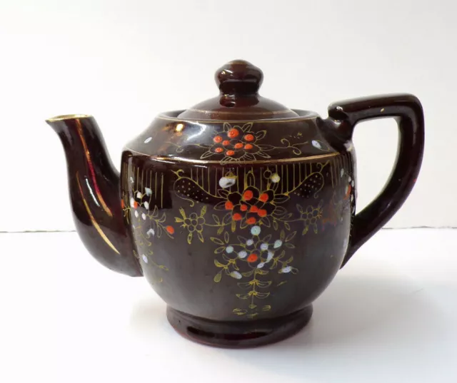 Vintage Hand Painted Ceramic Tea Pot Made In Japan With Lid