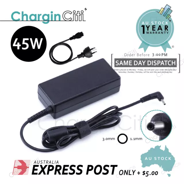 45W 19V 2.37A Laptop Charger AC Adapter For Acer Spin 3 SP314-53N 3.0*1.1mm