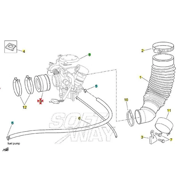 Manicotto carburatore Aprilia Scarabeo motore Rotax