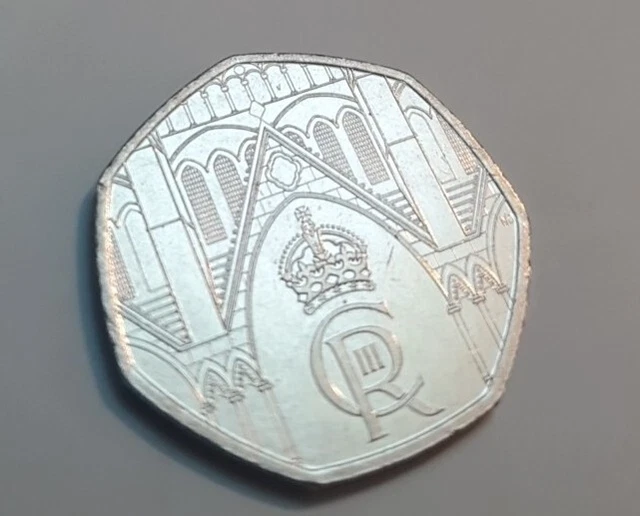 2023 KING CHARLES III Westminster Abbey 50P PENCE COIN Minimal ...